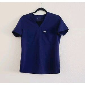 Figs Catrina Scrub Top One Pocket Blue Size XS